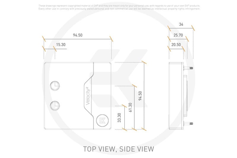 EKWB EK-Quantum Velocity 2 CPU Water Block D-RGB - 1700, Nickel/Plexi - Image 3