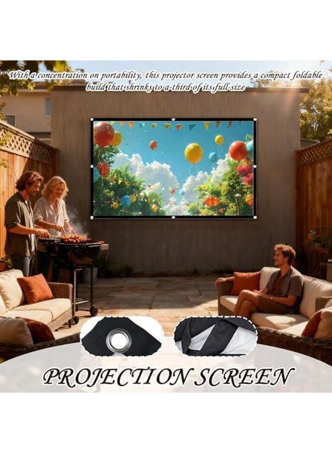 100 Inch Portable Foldable Projection Screen HD Anti Crease for Camping RV Backyard - Image 3