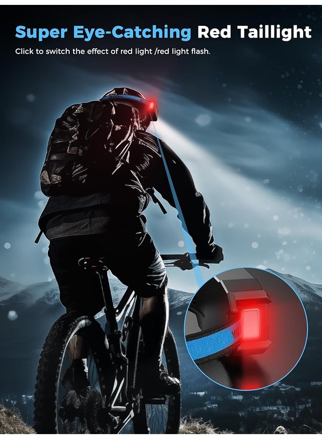 Azonee Rechargeable LED Headlamp 6 Modes Head Light with 7 White LEDs 270° Wide Beam Motion Sensor Red Tail Light Ideal for Camping Fishing Running & Repair [Energy Class A+++]  - Image 5