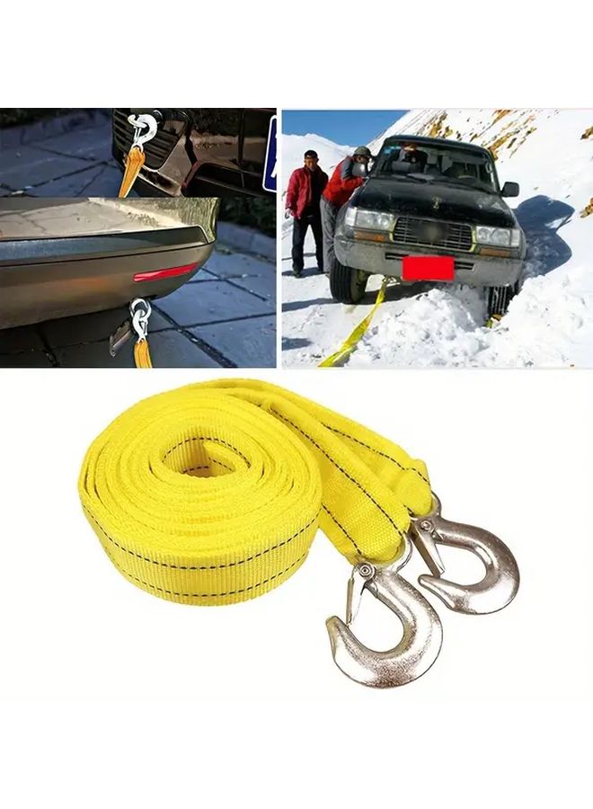 Heavy Duty 5 Ton Nylon Tow Strap Yellow Secure Vehicle Recovery Solution Universal Emergency Use Offroad Rescue Roadside Assistance Compact Storage Rugged Design Reinforced Stitching Weather Resistant Material Towing - Image 3