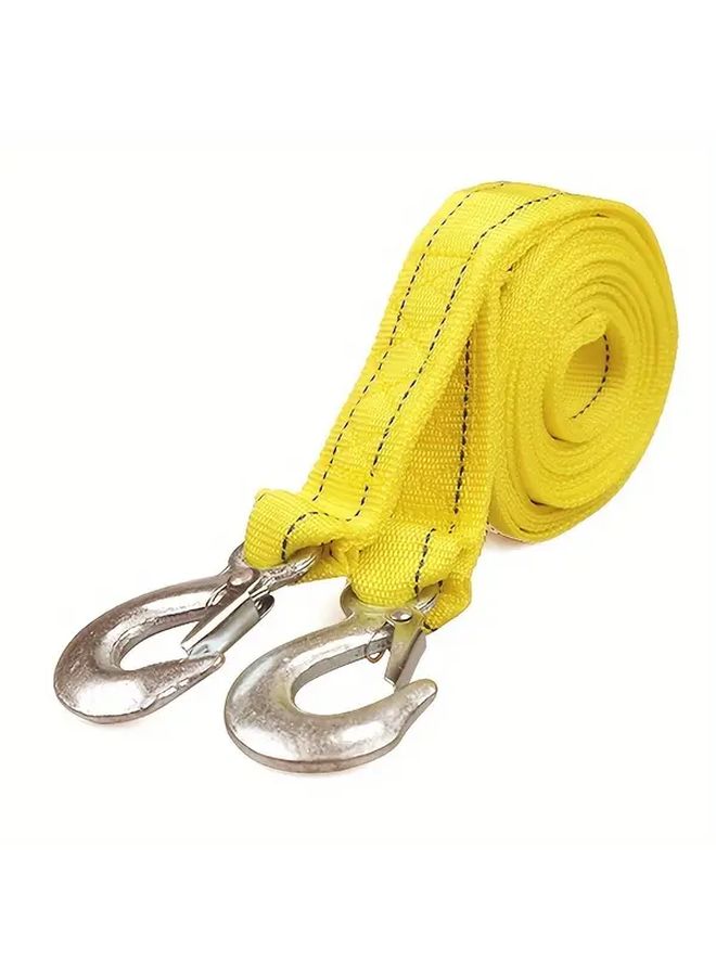 Heavy Duty 5 Ton Nylon Tow Strap Yellow Secure Vehicle Recovery Solution Universal Emergency Use Offroad Rescue Roadside Assistance Compact Storage Rugged Design Reinforced Stitching Weather Resistant Material Towing - Image 4