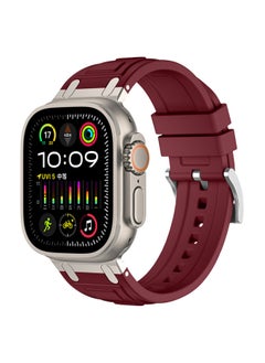 For AppleWatch Strap Ultra2 Triple Armor Silicone Strap For AppleWatch10 Strap-Color:03#Red-Specifications:38/40/41/42mm