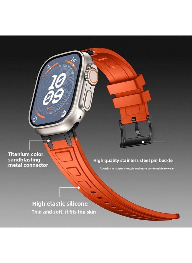 Generic - For AppleWatch Strap Ultra2 Triple Armor Silicone Strap For AppleWatch10 Strap-Color:03#Red-Specifications:38/40/41/42mm - Image 1