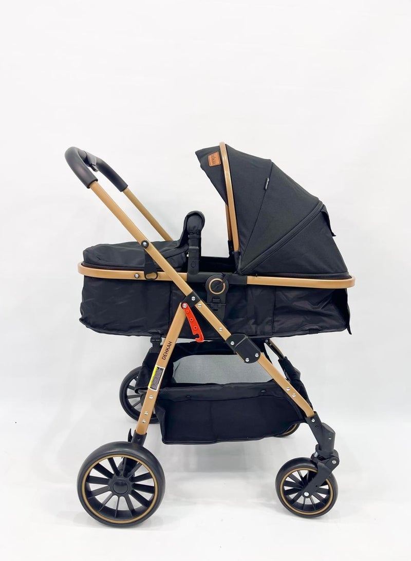 DEHKAH 4-in-1 Stroller Travel System – Stroller, Rocking Bassinet, Car Seat & Stylish Mommy Bag - Image 5