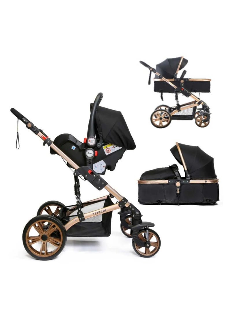 DEHKAH 4-in-1 Stroller Travel System – Stroller, Rocking Bassinet, Car Seat & Stylish Mommy Bag - Image 4