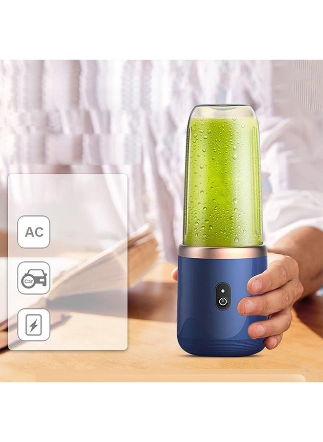 TIGER Portable Electric Juicer – 400ml Multifunctional Mini Juicer Cup with Lid, USB Rechargeable, 6 Stainless Steel Blades – Ideal for Smoothies, Milkshakes, and Travel – Blue​  - Image 5