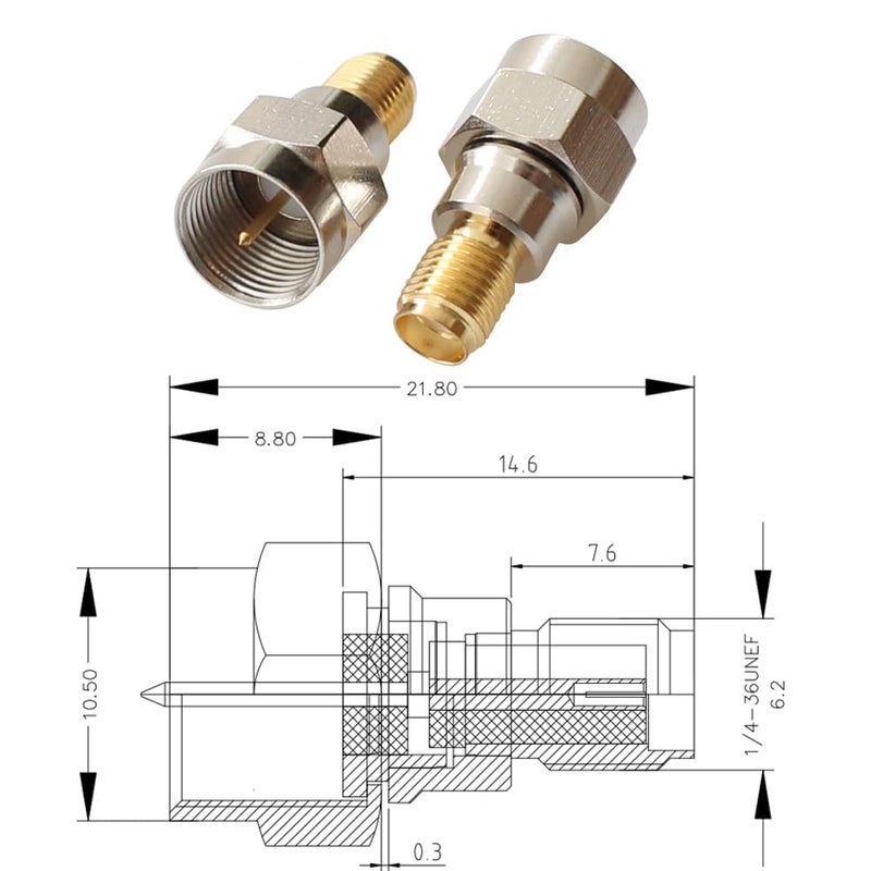 exgoofit F Type to SMA Male Female Coax Connector Coaxial Adapter 2 Sets 6 Pcs - Image 3
