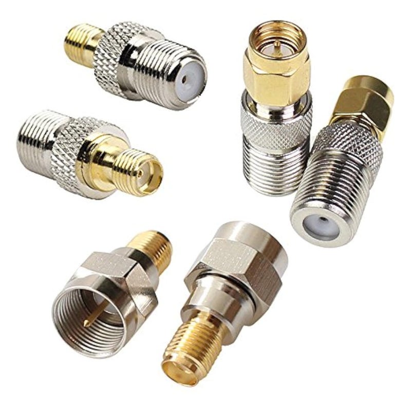 exgoofit F Type to SMA Male Female Coax Connector Coaxial Adapter 2 Sets 6 Pcs - Image 1