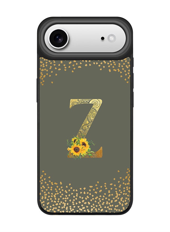 Stylizedd iPhone Air Case, [Compatible with MagSafe] Slim Magnetic cover Phone Case iPhone Air -Custom Floral Monogram - Z  (Olive Green ) - Image 1