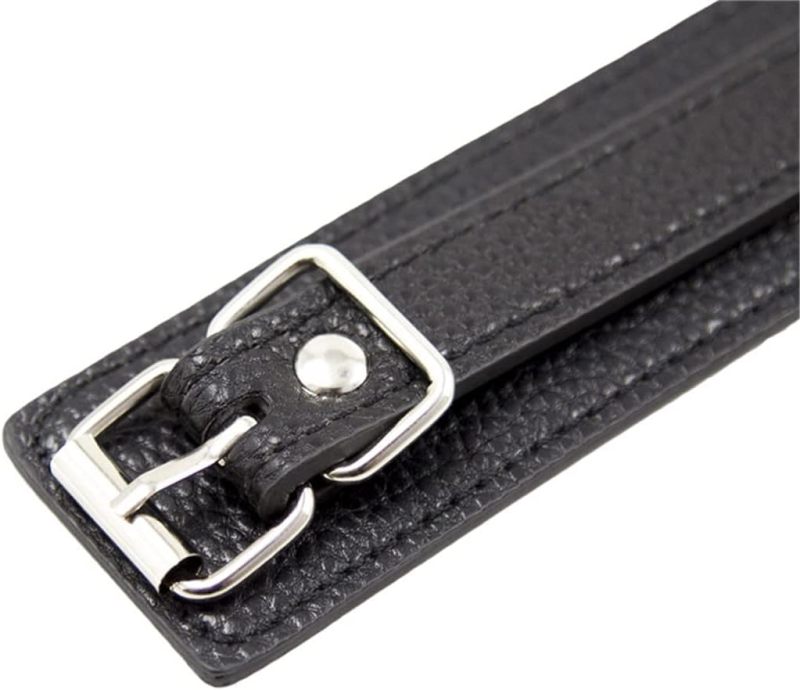 Leather cosplay collar, adjustable neck with chain strap, punk bar stage chokers/black - Image 4
