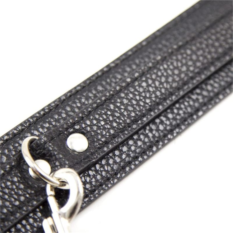 Leather cosplay collar, adjustable neck with chain strap, punk bar stage chokers/black - Image 3