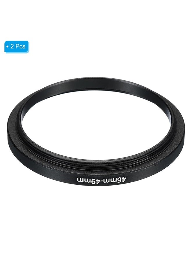 PATIKIL 46mm-49mm Metal Step Up Ring, 2 Pack Camera Lens Filter Adapter Ring Aluminum Filter Adapter Ring for Camera Lenses Hood, Black - Image 3