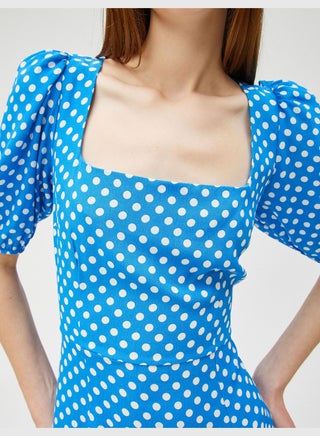 forever 21 blue polka dot dress Florida Midi Dress in Mini Navy Polka Dot main image 0