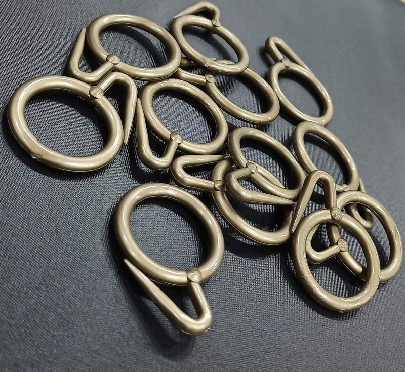 FAPBADRI Plastic Curtain Rings for Windows Curtains, Door Curtains, Bathroom Curtains and Other Multipurpose Usage - Colour: Antique Gold - 100 Pieces - Image 1