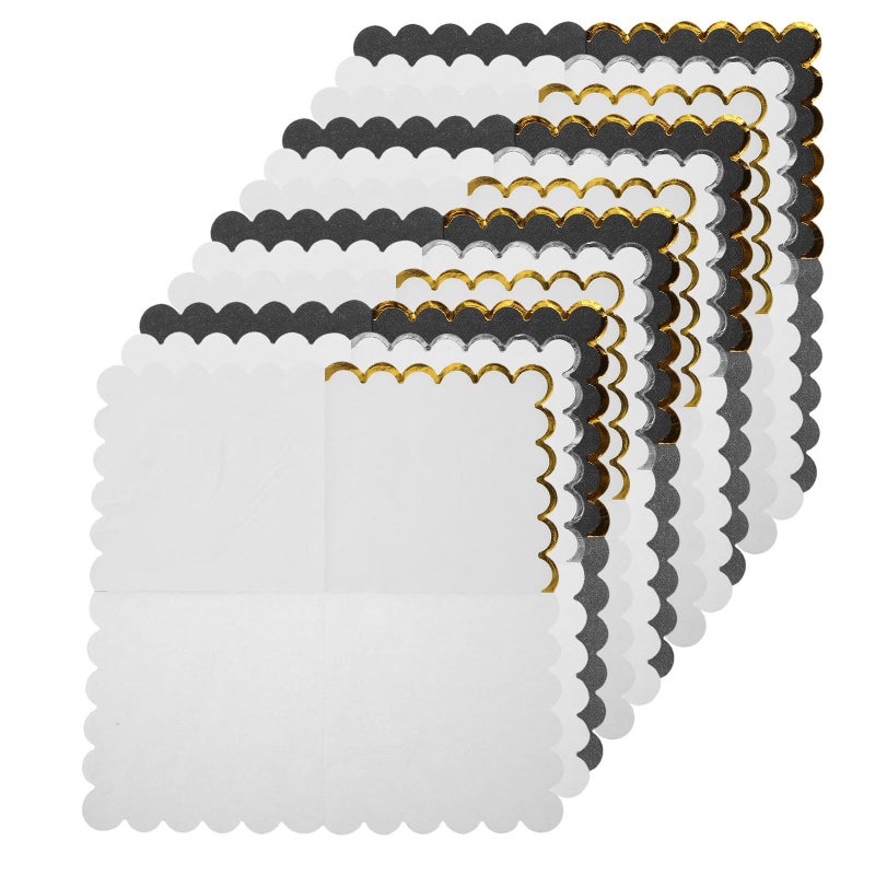 Homoyoyo 60pcs Black Gold Foil Edge Paper Napkins Disposable Serviettes for Wedding Birthday Party Events - Image 2