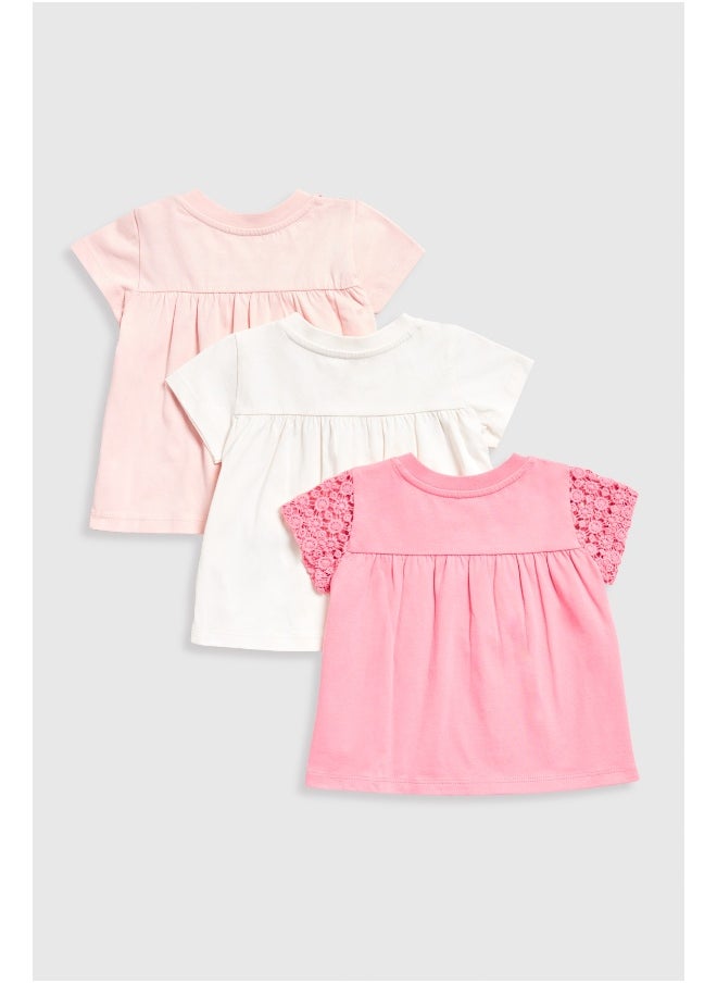 mothercare - تي شيرت كروشيه - عبوة من 3 قطع - Image 1