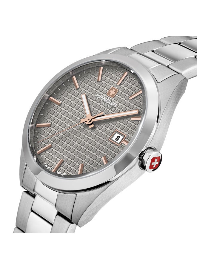 Hanowa Marsens 40mm Cool Grey Dial Stainless Steel Bracelet Watch for Men  - Image 3