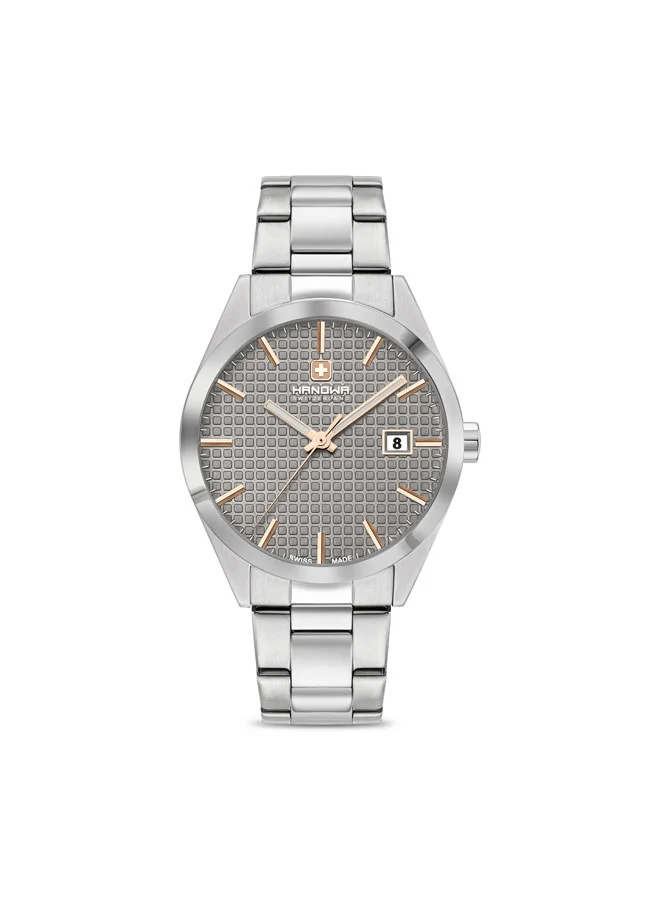 Marsens 40mm Cool Grey Dial Stainless Steel Bracelet Watch for Men