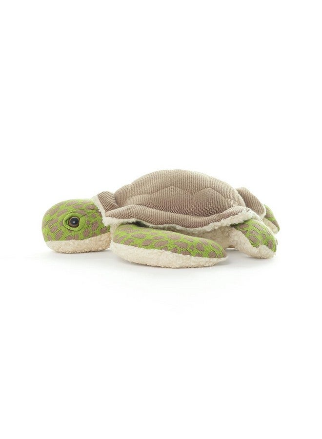 Pluchi Shelly Tortoise Cotton Knitted Stuffed Soft Toy (Dove Beige & Medium Green) - Image 1