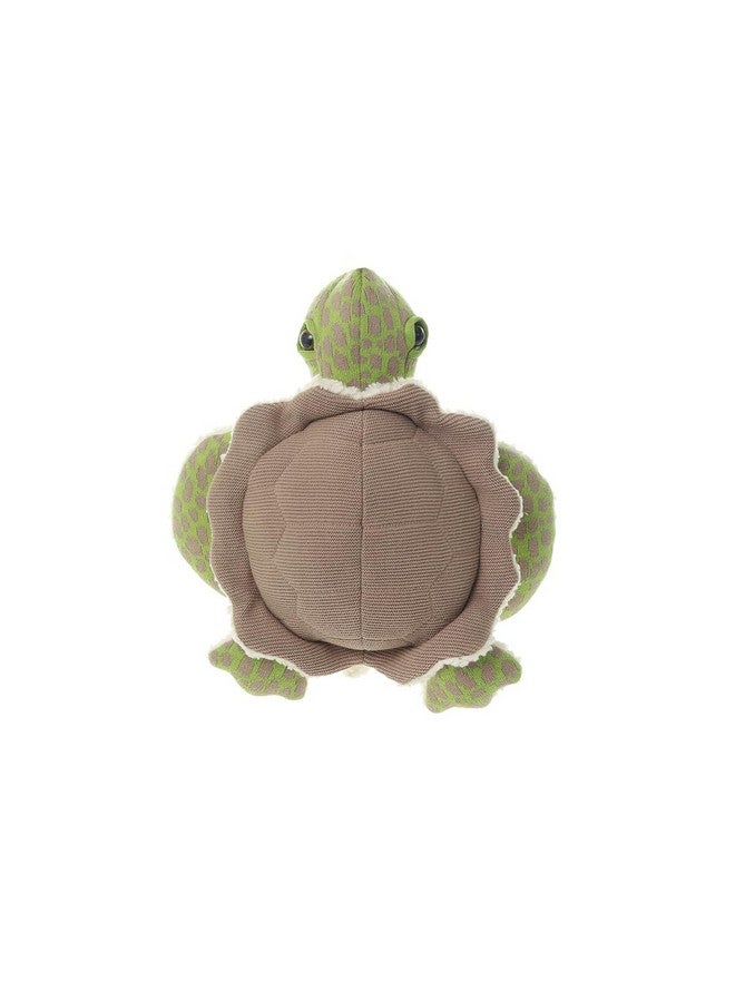 Pluchi Shelly Tortoise Cotton Knitted Stuffed Soft Toy (Dove Beige & Medium Green) - Image 3