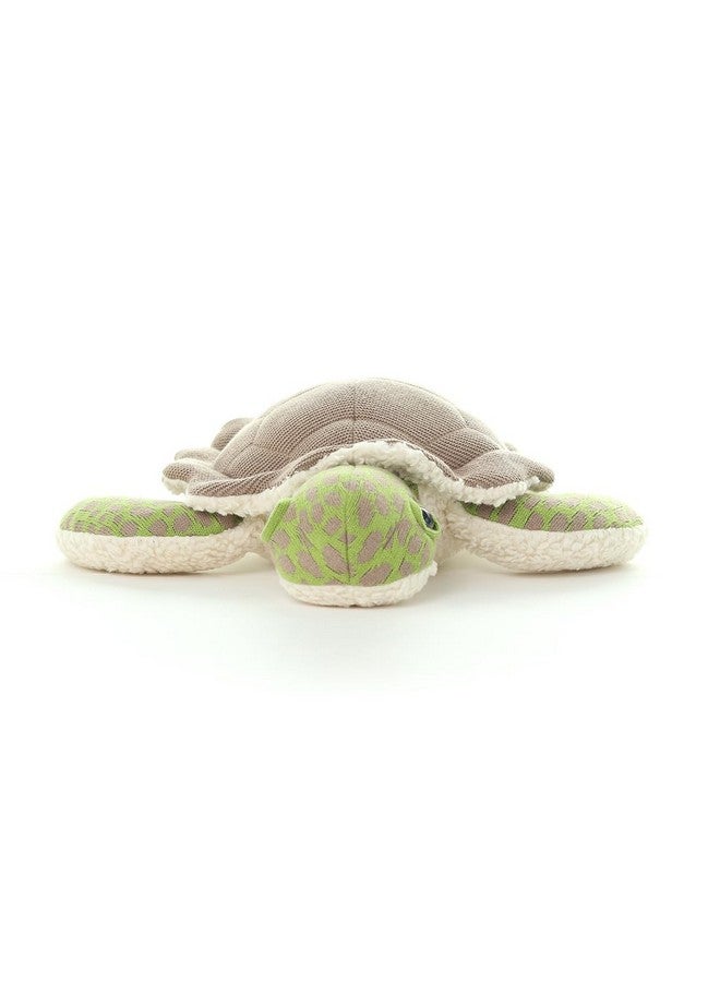Pluchi Shelly Tortoise Cotton Knitted Stuffed Soft Toy (Dove Beige & Medium Green) - Image 4
