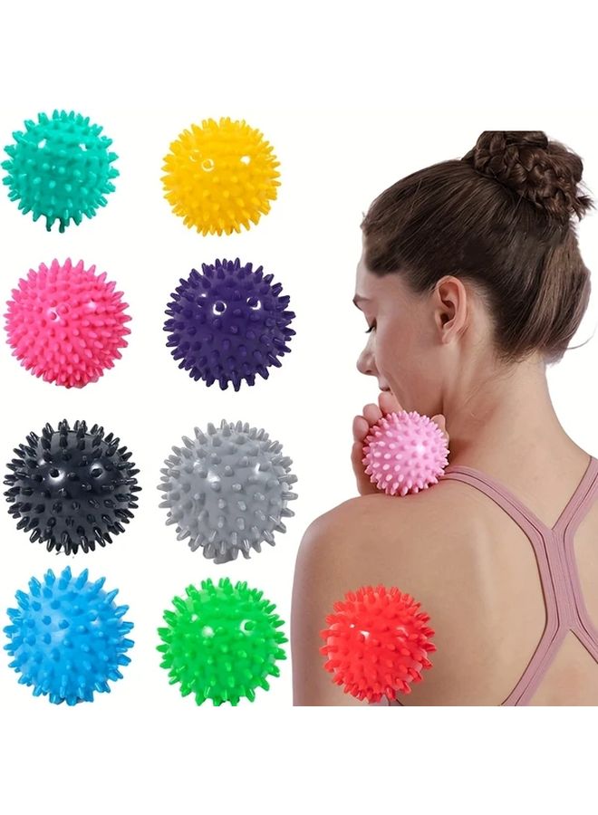 Yellow Deep Tissue Spiked Massage Ball For Back Feet Body Pain Stress Relief - Image 1
