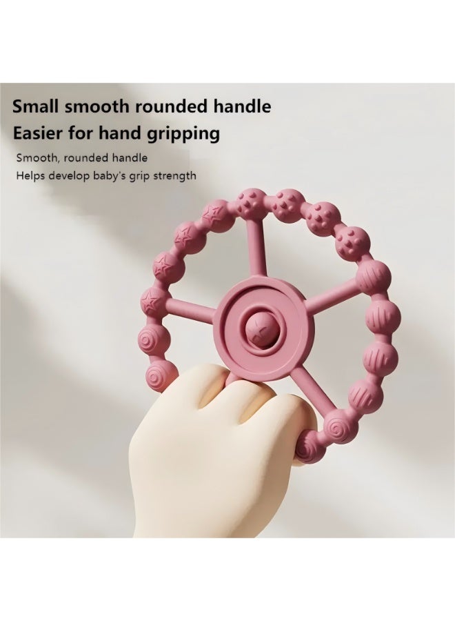 3-Piece Ring Teething Toys for Babies, Baby Necessities, Silicone Teething Rings Suitable for 6-Month-Old Babies,Infant Teething Toys for 6-12 Months, 12-24 Months, Baby Teething Relief, Purple, Pink, White - Image 2