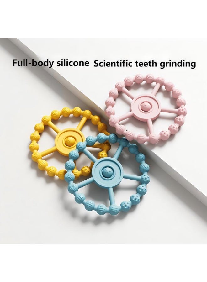 3-Piece Ring Teething Toys for Babies, Baby Necessities, Silicone Teething Rings Suitable for 6-Month-Old Babies,Infant Teething Toys for 6-12 Months, 12-24 Months, Baby Teething Relief, Purple, Pink, White - Image 3