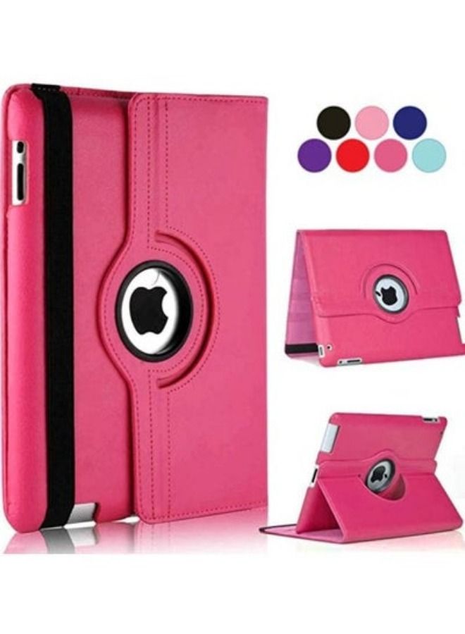 ACLIX 360 Degree Rotating Stand Auto Sleep Wake Folio Leather Smart Cover Case for Apple iPad iPad Mini 1 2 3 Hot Pink - Image 1