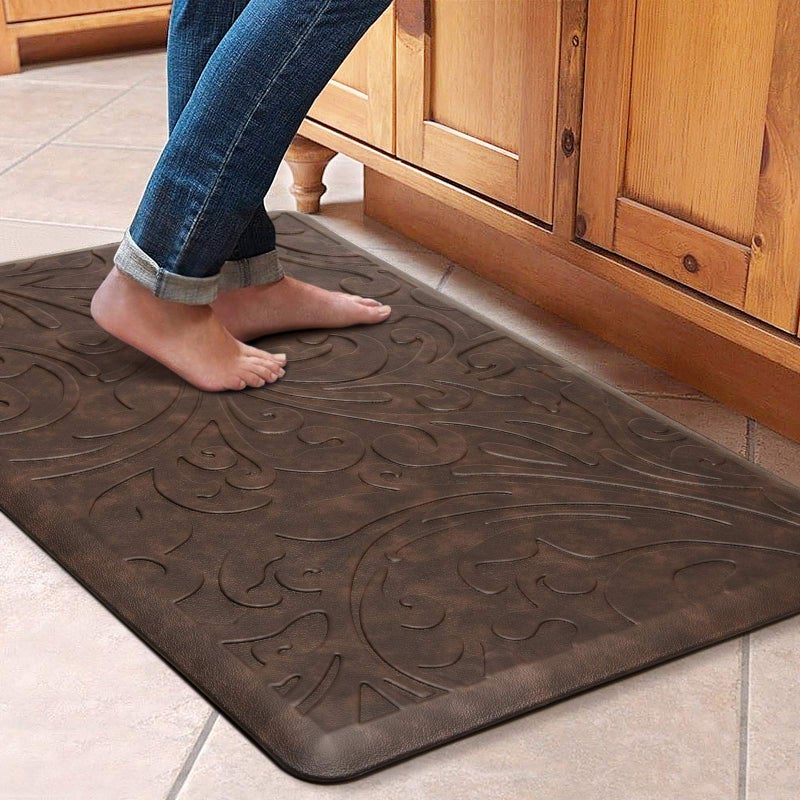 KMAT Kitchen Mat Cushioned AntiFatigue Floor Mat Waterproof NonSlip Standing Mat Ergonomic Comfort Floor Mat Rug for HomeOfficeSinkLaundryDesk 30L x 20WBrown