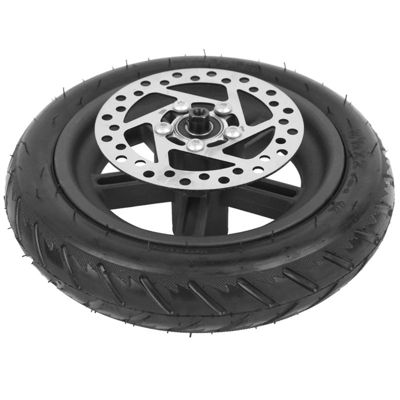 Electric Scooter Wheel: 120 Disc Brake, Anti-Puncture Rubber & Aluminum Alloy, Non-Slip Shock-Absorbing - Explosion-Proof All Terrain Scooter Replacement Tire for Xiaomi Pro Electric Scooter, Safe Rai - Image 5