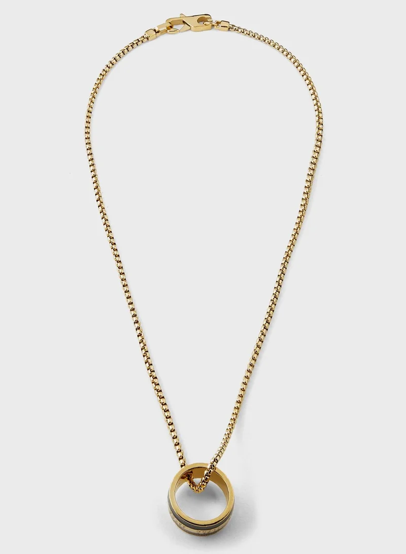 GUESS Textured Round Necklace