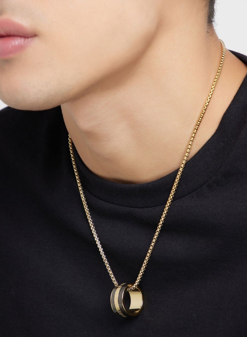 GUESS Textured Round Necklace - Image 5