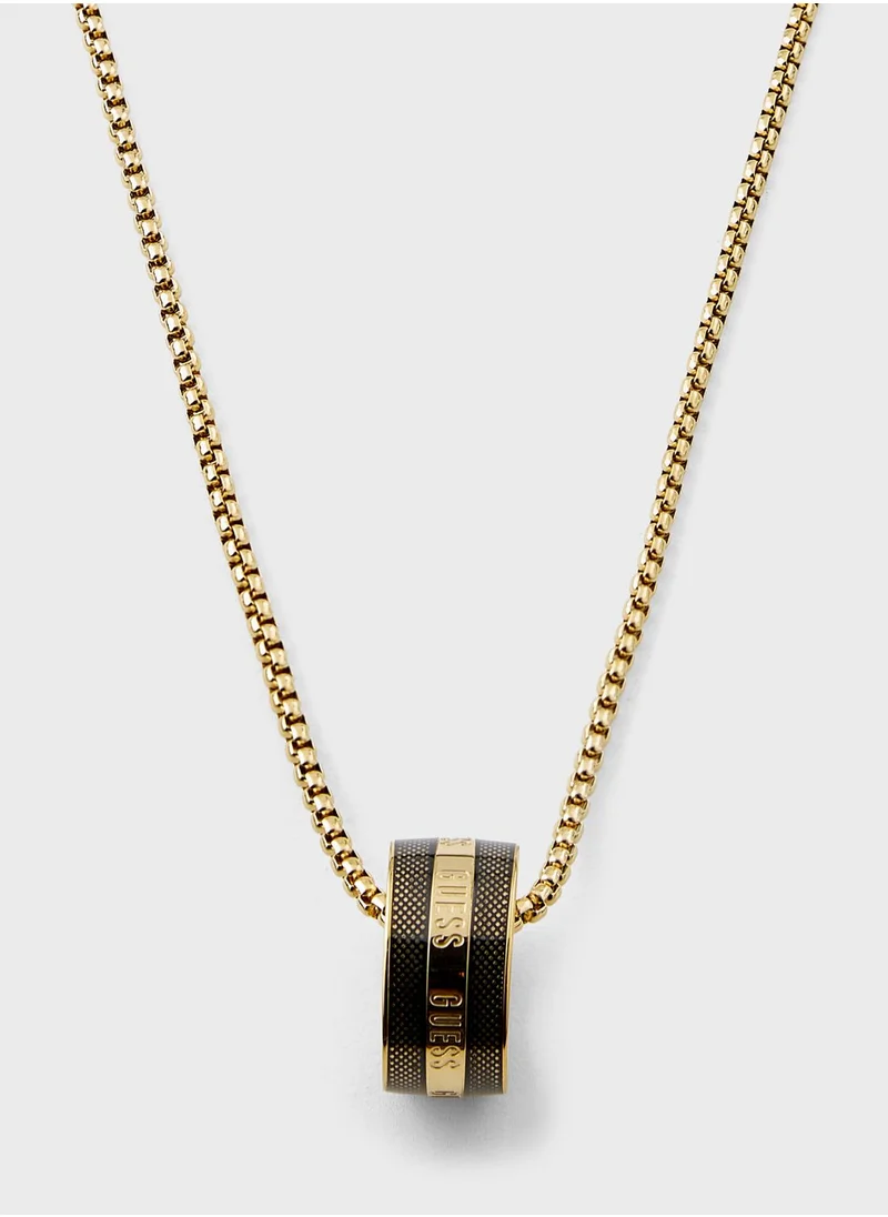 GUESS Textured Round Necklace