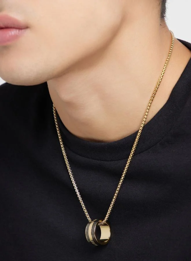 GUESS Textured Round Necklace