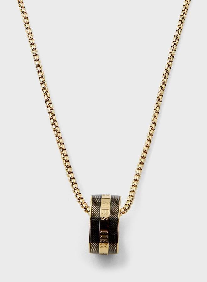 GUESS Textured Round Necklace - Image 1