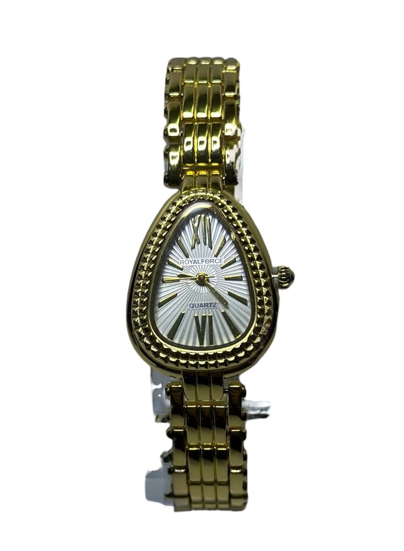 Royal Force BELLORA RF014L Women’s Luxury Gold Analog Watch Stainless Steel Bracelet Elegant Oval Dial Ladies Wrist Watch - Image 2