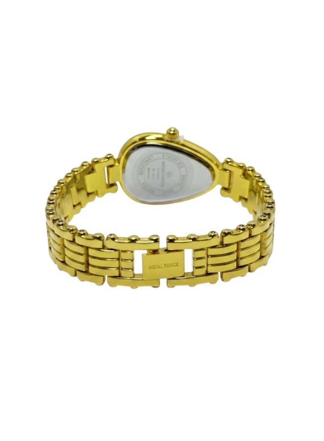 Royal Force BELLORA RF014L Women’s Luxury Gold Analog Watch Stainless Steel Bracelet Elegant Oval Dial Ladies Wrist Watch - Image 4