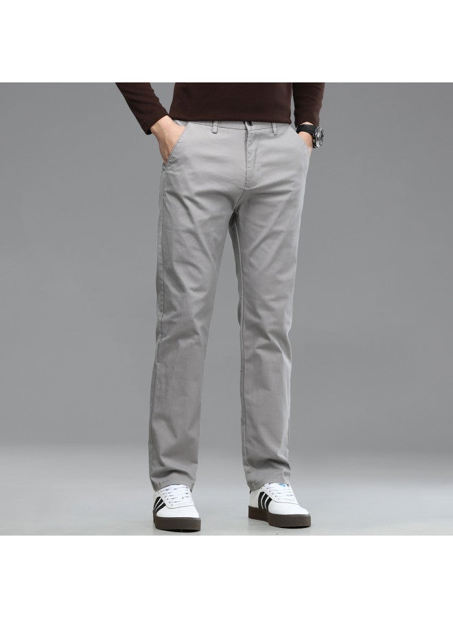 FOLUNSI men's Solid Color Versatile Pants Smooth Straight-leg Trousers Minimalist Casual Men's Trousers - Image 3