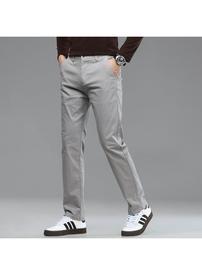 FOLUNSI men's Solid Color Versatile Pants Smooth Straight-leg Trousers Minimalist Casual Men's Trousers - Image 4