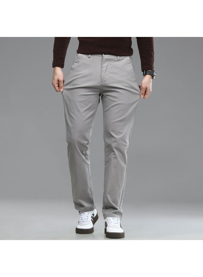 FOLUNSI men's Solid Color Versatile Pants Smooth Straight-leg Trousers Minimalist Casual Men's Trousers - Image 5