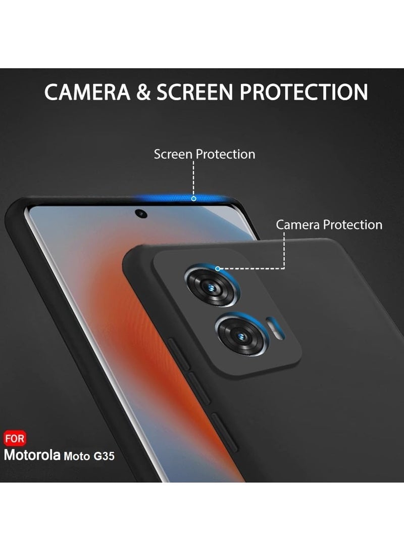Houmt Motorola Moto G35 Case Cover Liquid Gel Rubber Bumper Case with Soft Microfiber Lining Cushion Shockproof Protective Cover for Moto G35  - Image 3