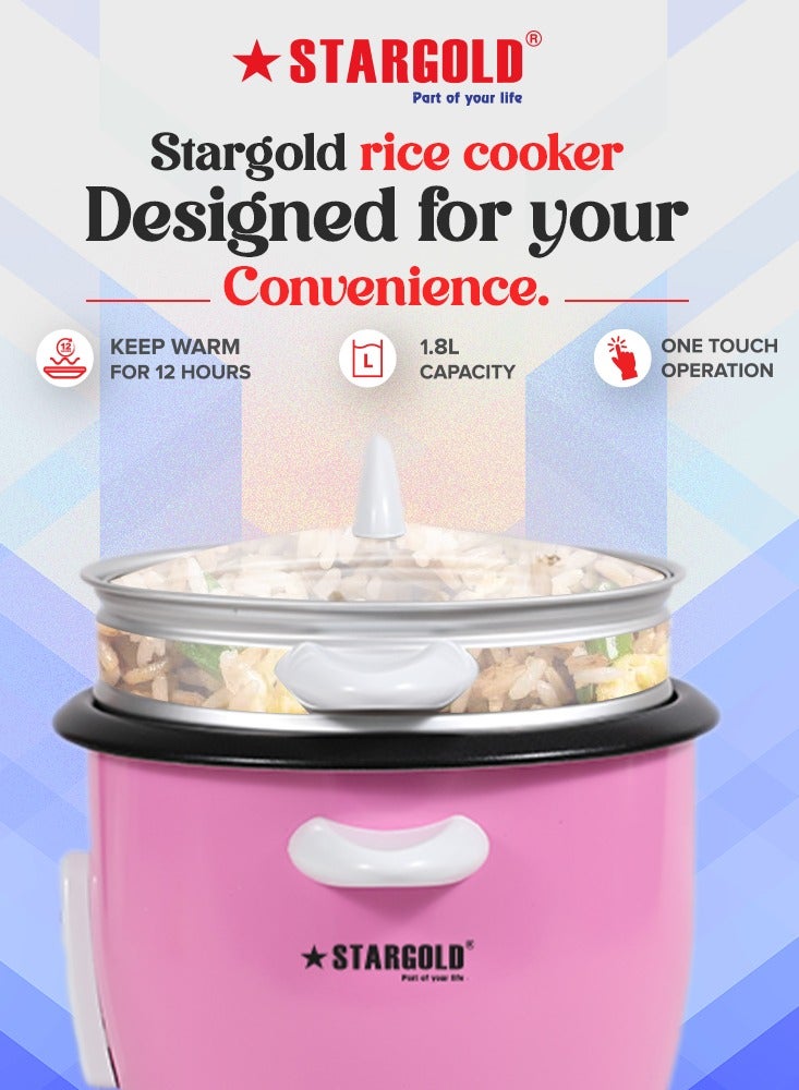 ستارجولد طباخ أرز كهربائي سعة 1.8 لتر أوتوماتيكي بقدرة 700 واط متعدد الاستخدامات للطهي الصحي - Image 3
