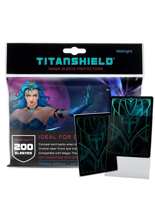 TitanShield Smoked Inner Sleeves - Make Card Backs Opaque (200 CT) Double Sleeving Perfect Fits. Compatible with Pokemon, Magic The Gathering MTG, & Flesh & Blood, One Piece | Midnight Edition - Image 1
