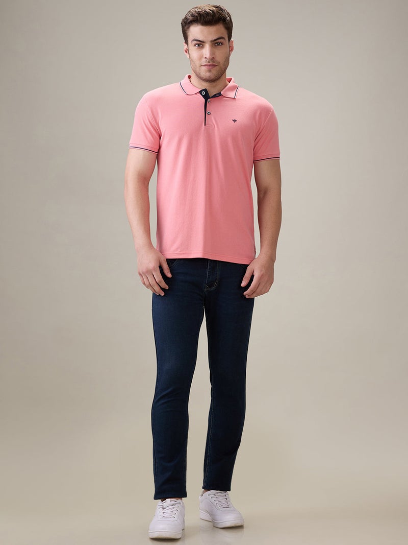 شعار العلامة التجارية السوليد تيشيرت بولو عادي القياس من نوع كورال - Image 5