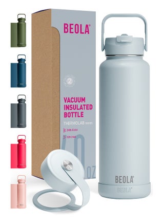 1200ml Vacuum Insulated Water Bottle, Double Wall Stainless Steel Thermos Bottle with wide mouth, 2 lids included, Hot Cold Water Flask, Large Sports Bottle with straw lid, 40oz (Ice Blue) - pzsku/Z746DCB59CB3BBE563575Z/45/1748331685/d21a3848-aef3-4df9-809a-40abbc5694fd