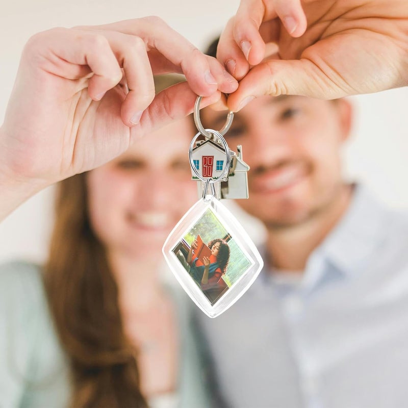 30 قطعة من أقراص مفاتيح أكريليكية دائرية فارغة، إطارات صور قابلة للتخصيص، أساور مفاتيح متعددة الوظائف لإدخال الصور والهدايا، مناسبة للحرف اليدوية والإكسسوارات. - Image 5