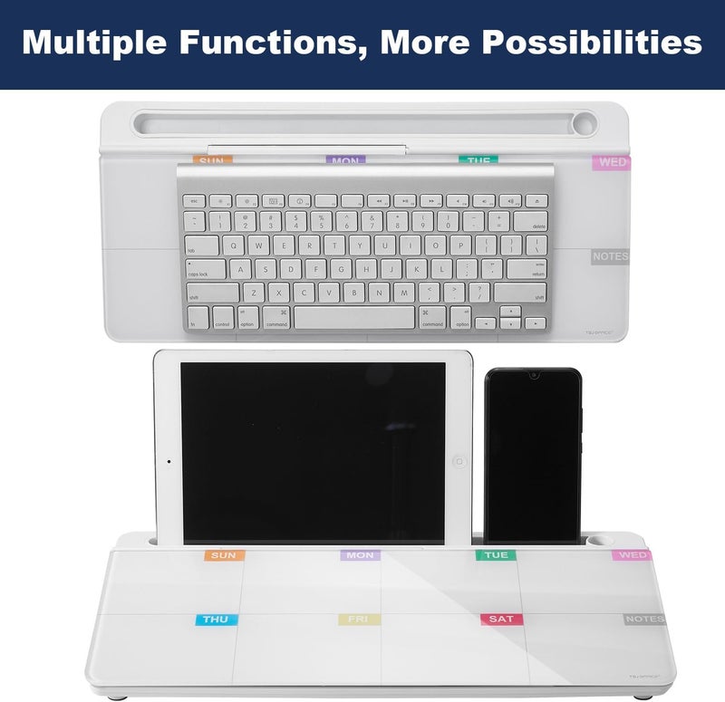 TSJ OFFICE Whiteboard Weekly Dry-Erase-Board - Desktop White Board Calendar Desk Organizers with Accessories Computer Keyboard Stand with Drawer, for Office, Home, School Supplies - Image 5