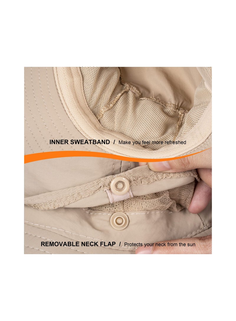 واي آند دي Head Net Hat for Women and Men Sun Protection Bucket Fishing with Hidden Netting Mesh Outdoor Beekeeping - Image 3