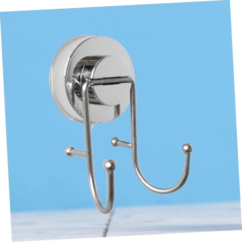 Stainless Steel Suction Cup Towel Rack Double Hooks No Drilling for Bathroom Kitchen - Image 4